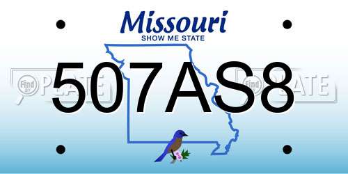 507AS8 Missouri License Plate