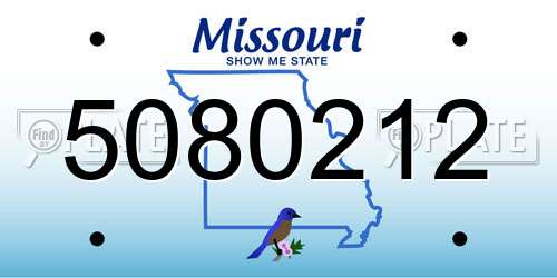 5080212 Missouri License Plate