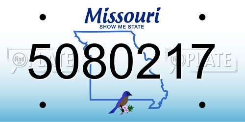 5080217 Missouri License Plate
