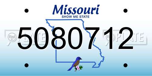 5080712 Missouri License Plate