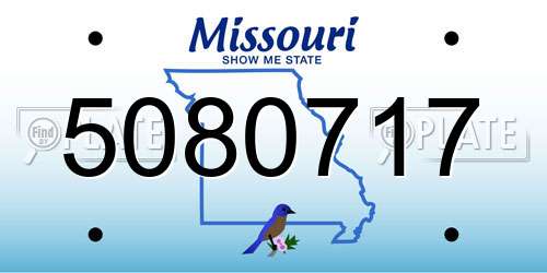 5080717 Missouri License Plate