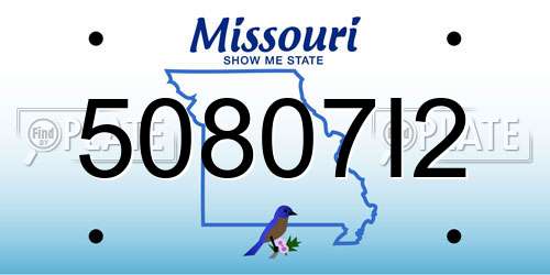 50807I2 Missouri License Plate