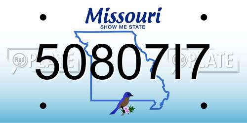 50807I7 Missouri License Plate