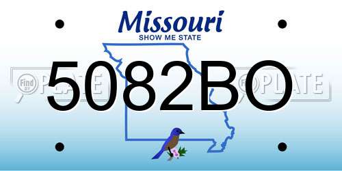 5082BO Missouri License Plate