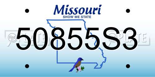50855S3 Missouri License Plate