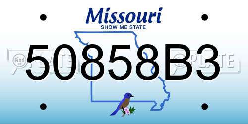 50858B3 Missouri License Plate