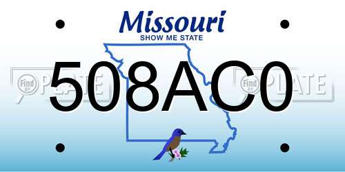 508AC0 Missouri License Plate