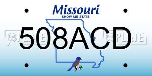 508ACD Missouri License Plate