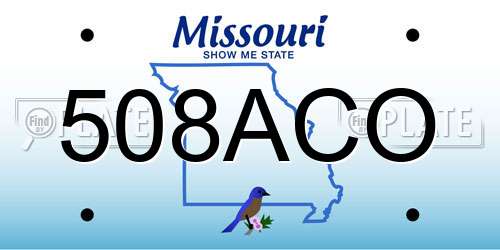 508ACO Missouri License Plate