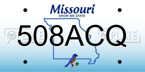 508ACQ Missouri License Plate