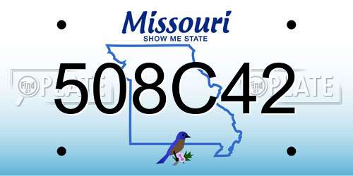 508C42 Missouri License Plate