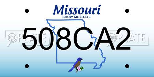 508CA2 Missouri License Plate