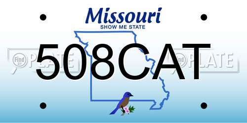 508CAT Missouri License Plate
