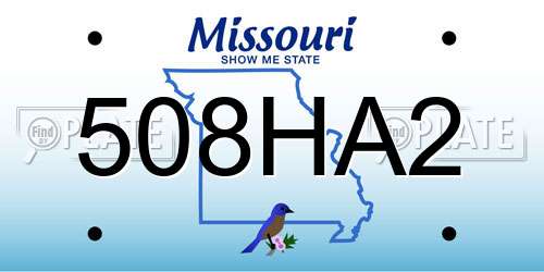 508HA2 Missouri License Plate