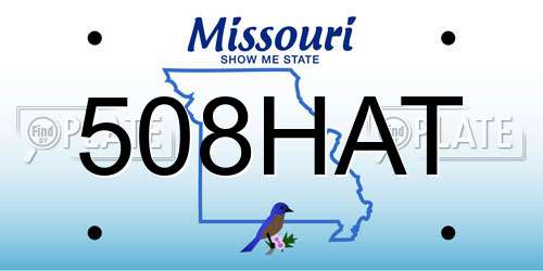 508HAT Missouri License Plate