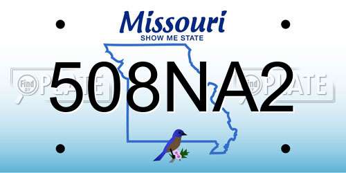 508NA2 Missouri License Plate