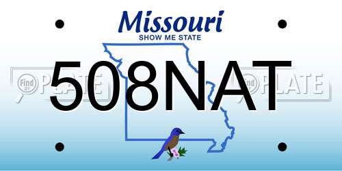 508NAT Missouri License Plate