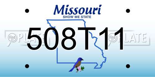 508T11 Missouri License Plate