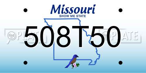 508T50 Missouri License Plate
