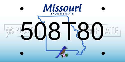 508T80 Missouri License Plate