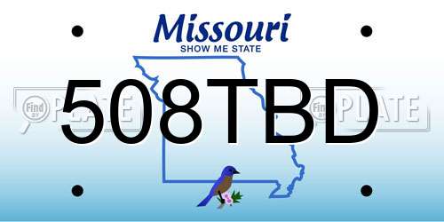 508TBD Missouri License Plate