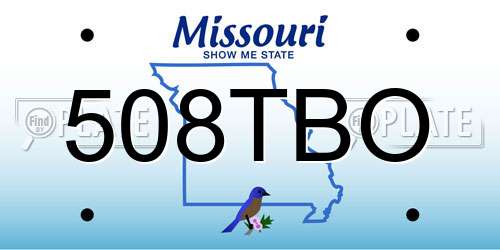 508TBO Missouri License Plate