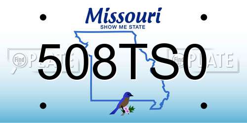 508TS0 Missouri License Plate
