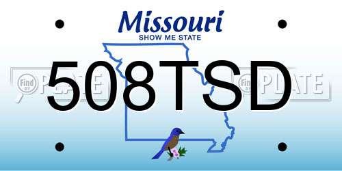 508TSD Missouri License Plate