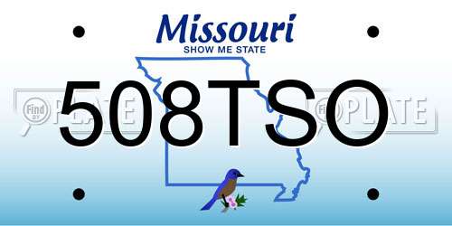 508TSO Missouri License Plate