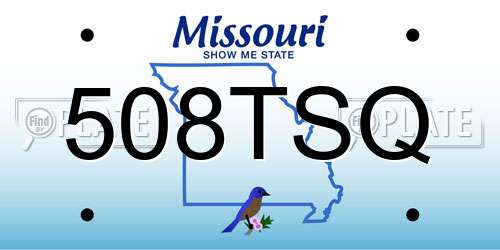 508TSQ Missouri License Plate