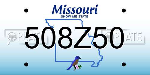 508Z50 Missouri License Plate