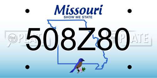 508Z80 Missouri License Plate