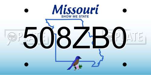 508ZB0 Missouri License Plate