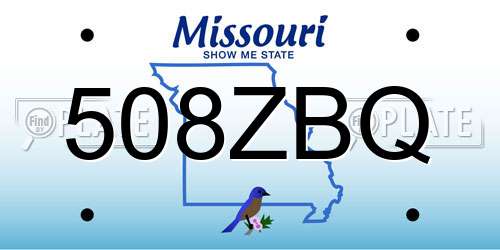 508ZBQ Missouri License Plate