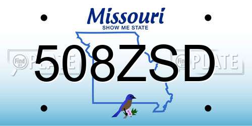508ZSD Missouri License Plate