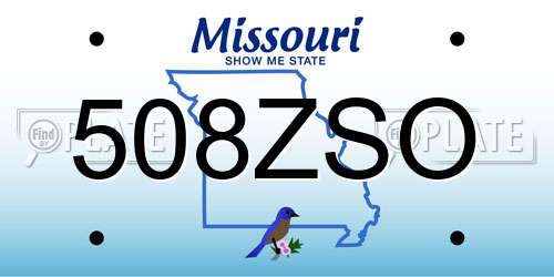 508ZSO Missouri License Plate