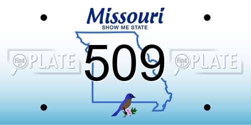 509 Missouri License Plate