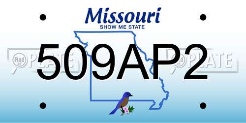 509AP2 Missouri License Plate