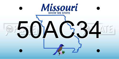50AC34 Missouri License Plate