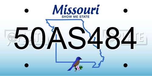 50AS484 Missouri License Plate