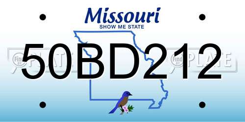 50BD212 Missouri License Plate