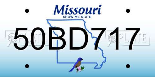 50BD717 Missouri License Plate