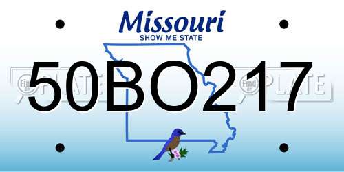 50BO217 Missouri License Plate