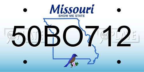 50BO712 Missouri License Plate