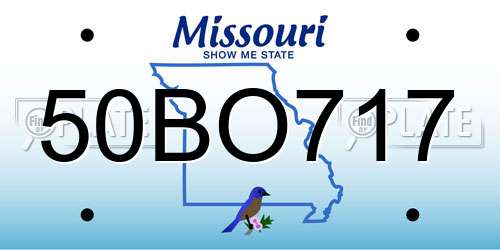 50BO717 Missouri License Plate