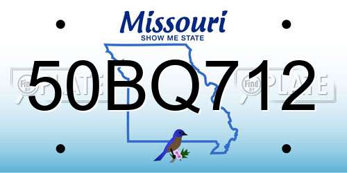 50BQ712 Missouri License Plate