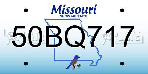 50BQ717 Missouri License Plate