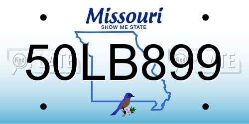 50LB899 Missouri License Plate