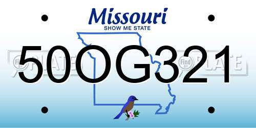 50OG321 Missouri License Plate