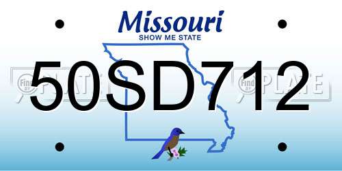 50SD712 Missouri License Plate